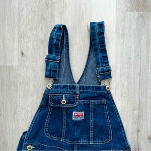 Vtg Ikeda Classic Canada Denim Blue Jean Bib Overalls Carpenter Unisex Size S